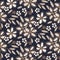 Flowers vintage handdrawn brown taupe colors seamless vector pattern.