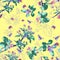 Flowers on a yellow background. Floral background