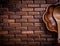 Flowershaped wooden bowl and spoon on wood matting copy space