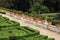 Flowerspots with decorative orange in Villa Doria Pamphili at Via Aurelia Antica