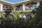 Flowery courtyard in the tropics