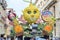 Flowery float depicting various characters of fantasy