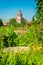 Flowery view of the Generalife and the Alhambra Palace in Granada, Andalusia, Spain.