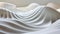 Flowing abstract white wave background with dynamic curves, Ai Generated