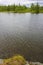 Flowing beautiful river lake Hemsila in Hemsedal, Norway