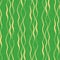 Flowing golden vertical doodle ribbons with dense dot texture. Seamless geometric vector pattern on green background