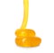 Flowing orange slime on white. Antistress toy