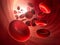 Flowing red blood cells -Erythrocyte 3D illustration