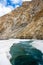 Flowing river. Frozen Zanskar River. Minus degree Temperature. Ladakh. India