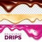 Flowing Sticky Sweet Cream Collection Set Vector