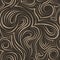 Flowing vector seamless pattern of brush strokes in the form of spirals of loops and curls. Texture for the design of fabrics or