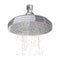 Flowing water from modern chrome shower head