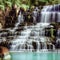 Flowing water of Pongour cascade waterfall. Da Lat, Vietnam