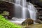 Flowing Water from Sanmin Bat Cave in Fuxing District, Taoyuan, Taiwan.