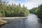 Flowing water in a summertime river