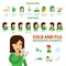 Flu and common cold infographic elements.