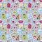 Flu influenza icons vector seamless pattern