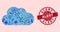 Flu Mosaic Cloud Icon with Distress Alert Stamp