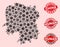 Flu Virus Composition of Mosaic Hunan Province Map and Distress Stamps