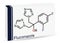 Fluconazole, molecule. It is triazole antifungal medication used to treat fungal infections, candidiasis. Skeletal chemical