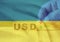 Fluctuations of the dollar in world markets. Dollar rise or fall concept. The war in Ukraine with Russia. Ukraine flag