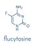 Flucytosine 5-fluorocytosine antimycotic drug molecule. Skeletal formula.