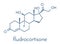 Fludrocortisone aldosterone hormone substitution drug molecule. Skeletal formula.