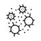 Flue virus cell with modern flat line icon style