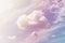 Fluffy cloud against a gently violet sky