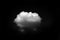 Fluffy cloud, isolated realistic cloud on black background