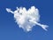 Fluffy cloud of the shape of heart + arrow