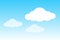 Fluffy clouds white on blue sky background, sky background with clouds white cartoon concept, sky blue and cloud white for banner