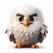 Fluffy Eagle: A Cute And Iconic 3d Animation With White Background