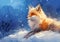 Fluffy Fox in a Winter Wonderland: A Vibrant Display of Pyro Col