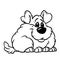 Fluffy furry dog coloring page cartoon illustration