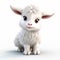 Fluffy Goat Icon In Cute 3d Animation Style On White Background