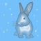 Fluffy grey Easter bunny.