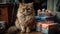 Fluffy kitten and pampered Persian celebrate friendship generated by AI