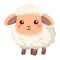 Fluffy lamb cute cartoon animal