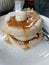 Fluffy pancake with honey