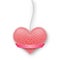 Fluffy pink heart on a rope with a banner for your text.