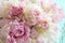 Fluffy pink peonies flowers