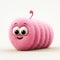 Fluffy Pink Squeaky Worm: Cute 3d Cartoon Animation