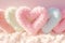 Fluffy plush texture Love letters in pastel colors, tactile charm