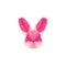 Fluffy rabbit vector illustration in pink color