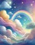 Fluffy rainbow background