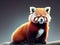 Fluffy Red Panda (Ailurus fulgens). Generative Ai
