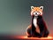 Fluffy Red Panda (Ailurus fulgens). Generative Ai