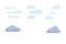 Fluffy Shaped Clouds Scudding Across Sky, Snow and Rain as Landscape Constructor Element Vector Set