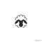 Fluffy sheep. Domestic animal. Logo